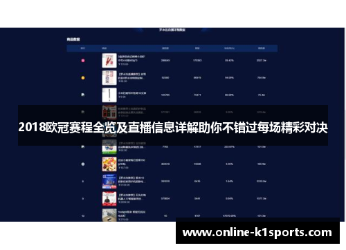 2018欧冠赛程全览及直播信息详解助你不错过每场精彩对决